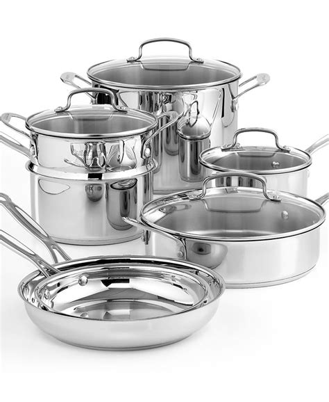 cuisinart chef's classic stainless 11-piece cookware set|cuisinart 11 piece stainless steel.